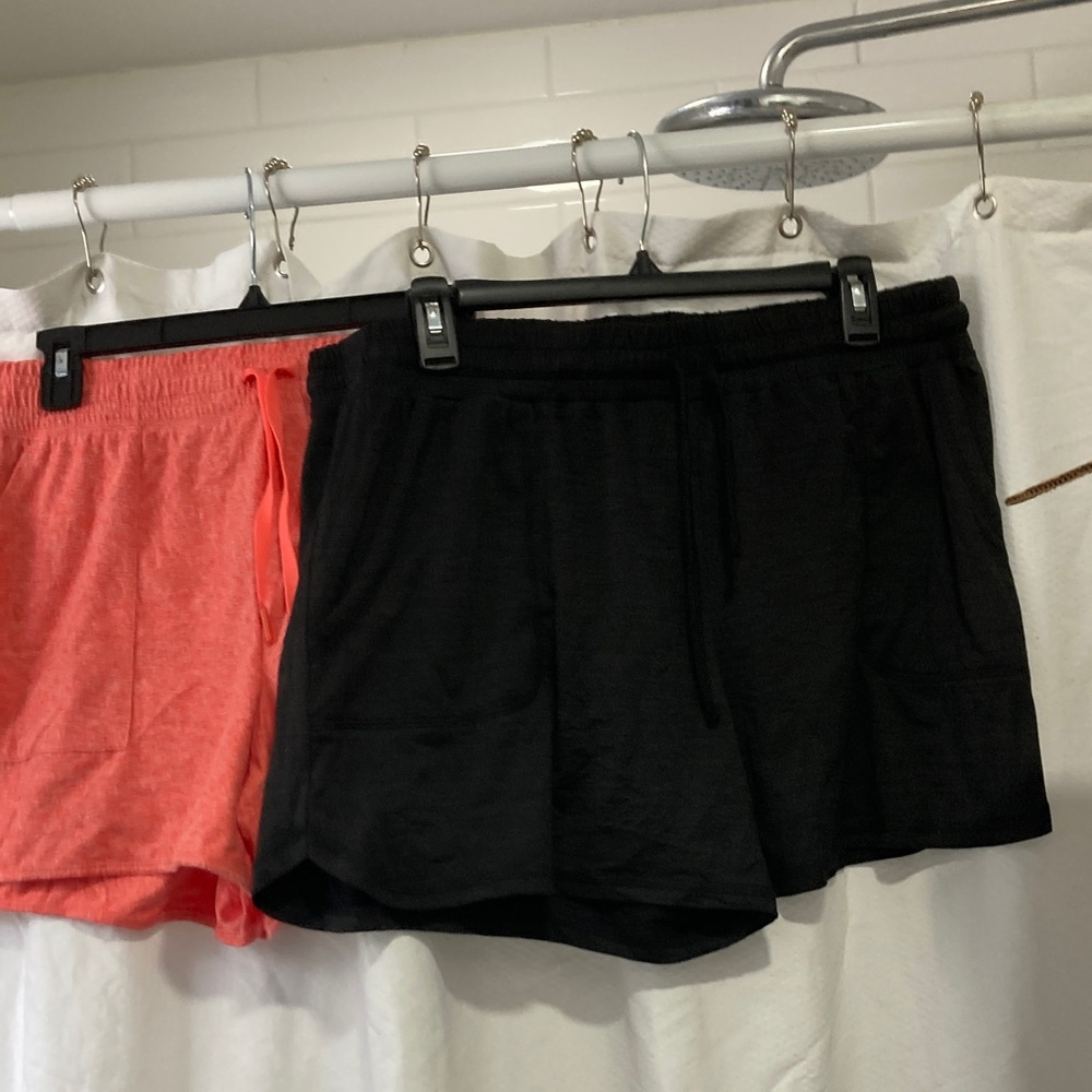 St. John's Bay Black and Coral Athletic Shorts NWOT